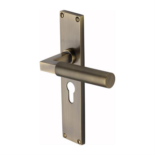 BAUHAUS KNURLED LEVER HANDLE ON BACKPLATE